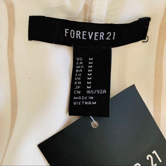 Forever 21 Tan and Cream Stripped Crop Top - Picture 2 of 3